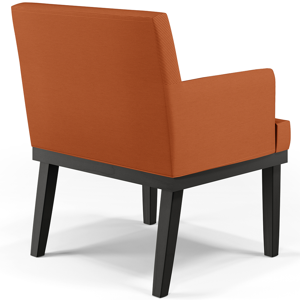 Kit 03 Poltronas Decorativas Sala de Estar Base Preto Beatriz W01 Tecido Terracota - Lyam Decor
