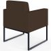 Kit 03 Poltronas Decorativas Sala e Recepção Base Fixa de Metal Helô L02 Suede Marrom - Lyam Decor
