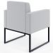 Kit 03 Poltronas Decorativas para Sala Recepção Base Fixa De Metal Helô L02 Linho Cinza - Lyam Decor