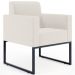 Kit 03 Poltronas Decorativas para Sala e Recepção Base Fixa De Metal Helô L02 Linho Cru - Lyam Decor