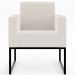 Kit 03 Poltronas Decorativas para Sala e Recepção Base Fixa De Metal Helô L02 Linho Cru - Lyam Decor