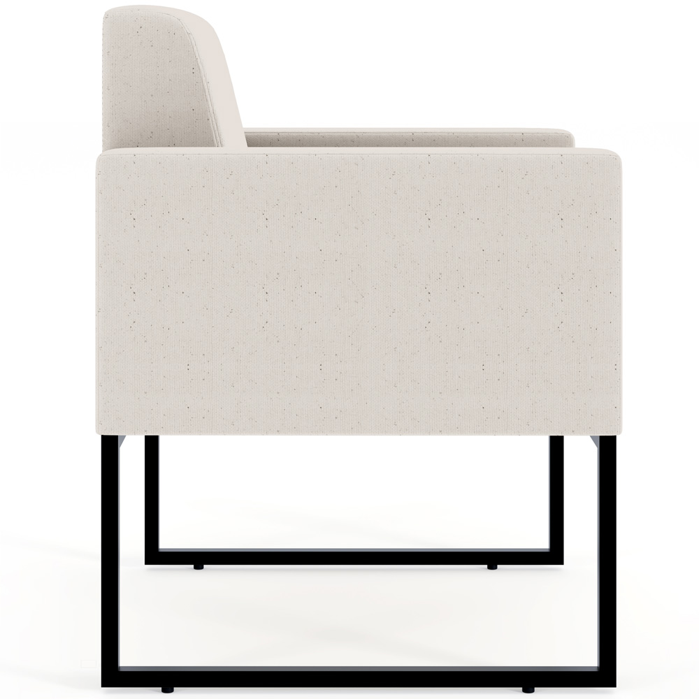 Kit 03 Poltronas Decorativas para Sala e Recepção Base Fixa De Metal Helô L02 Linho Cru - Lyam Decor