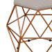 Kit 03 Puffs Decorativo Aramado Bronze Six L02 Linho Bege - Lyam Decor