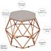 Kit 03 Puffs Decorativo Aramado Bronze Six L02 Linho Bege - Lyam Decor