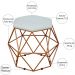 Kit 03 Puffs Decorativo Aramado Bronze Six L02 Linho Cinza - Lyam Decor