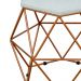 Kit 03 Puffs Decorativo Aramado Bronze Six L02 Linho Cinza - Lyam Decor