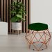Kit 03 Puffs Decorativo Aramado Bronze Six L02 Suede Verde Musgo - Lyam Decor