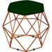 Kit 03 Puffs Decorativo Aramado Bronze Six L02 Suede Verde Musgo - Lyam Decor