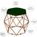 Kit 03 Puffs Decorativo Aramado Bronze Six L02 Suede Verde Musgo - Lyam Decor