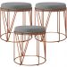 Kit 03 Puffs Decorativo Aramado Bronze Zaya L02 Corano Cinza - Lyam Decor