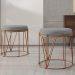 Kit 03 Puffs Decorativo Aramado Bronze Zaya L02 Corano Cinza - Lyam Decor