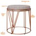 Kit 03 Puffs Decorativo Aramado Bronze Zaya L02 Linho Cinza - Lyam Decor