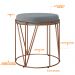 Kit 03 Puffs Decorativo Aramado Bronze Zaya L02 Suede Cinza - Lyam Decor