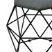 Kit 03 Puffs Decorativo Aramado Preto Six L02 Linho Chumbo - Lyam Decor