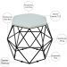 Kit 03 Puffs Decorativo Aramado Preto Six L02 Linho Cinza - Lyam Decor