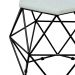Kit 03 Puffs Decorativo Aramado Preto Six L02 Linho Cinza - Lyam Decor