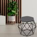 Kit 03 Puffs Decorativo Aramado Preto Six L02 Suede Cinza - Lyam Decor