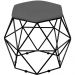 Kit 03 Puffs Decorativo Aramado Preto Six L02 Suede Cinza - Lyam Decor
