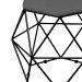 Kit 03 Puffs Decorativo Aramado Preto Six L02 Suede Cinza - Lyam Decor