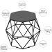 Kit 03 Puffs Decorativo Aramado Preto Six L02 Suede Cinza - Lyam Decor