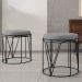 Kit 03 Puffs Decorativo Aramado Preto Zaya L02 Corano Cinza - Lyam Decor