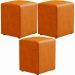 Kit 03 Puffs Quadrado Decorativo L02 Couríssimo Whisky - Lyam Decor