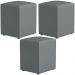 Kit 03 Puffs Quadrado L02 Decorativo Corano Cinza - Lyam Decor