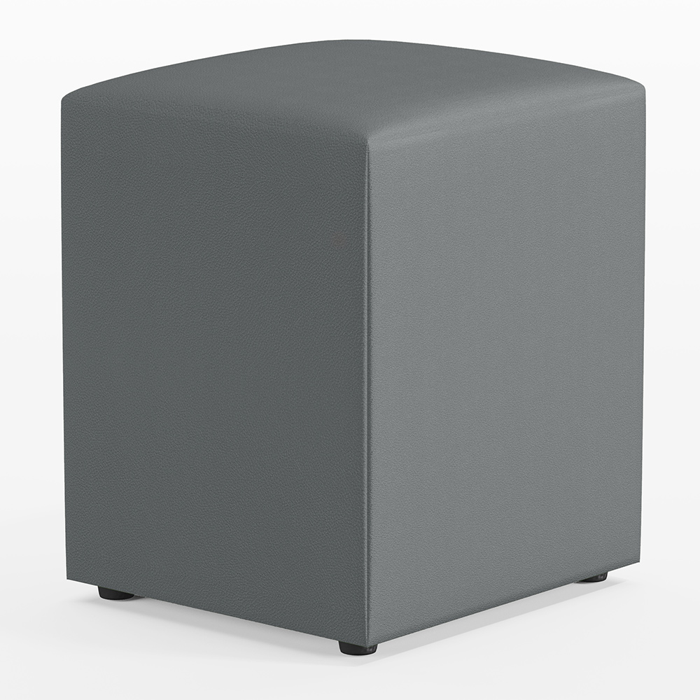 Kit 03 Puffs Quadrado L02 Decorativo Corano Cinza - Lyam Decor