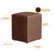 Kit 03 Puffs Quadrado L02 Decorativo Couríssimo Marrom - Lyam Decor