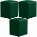 Kit 03 Puffs Quadrado L02 Decorativo Facto Verde - Lyam Decor