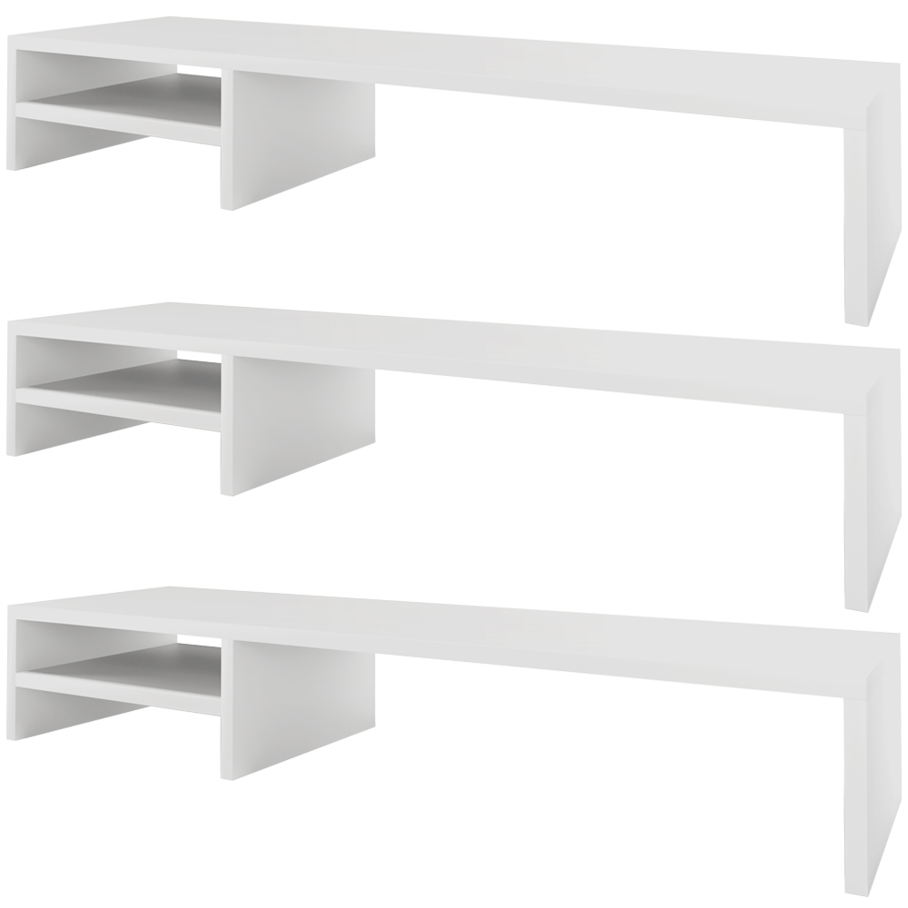 Kit 03 Suportes Para Monitor Stand Home Office Lap 90 cm L03 Branco - Lyam