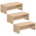 Kit 03 Suportes Stand Para Monitores Mesa Escritório Home Office Lap L03 Amadeirado - Lyam