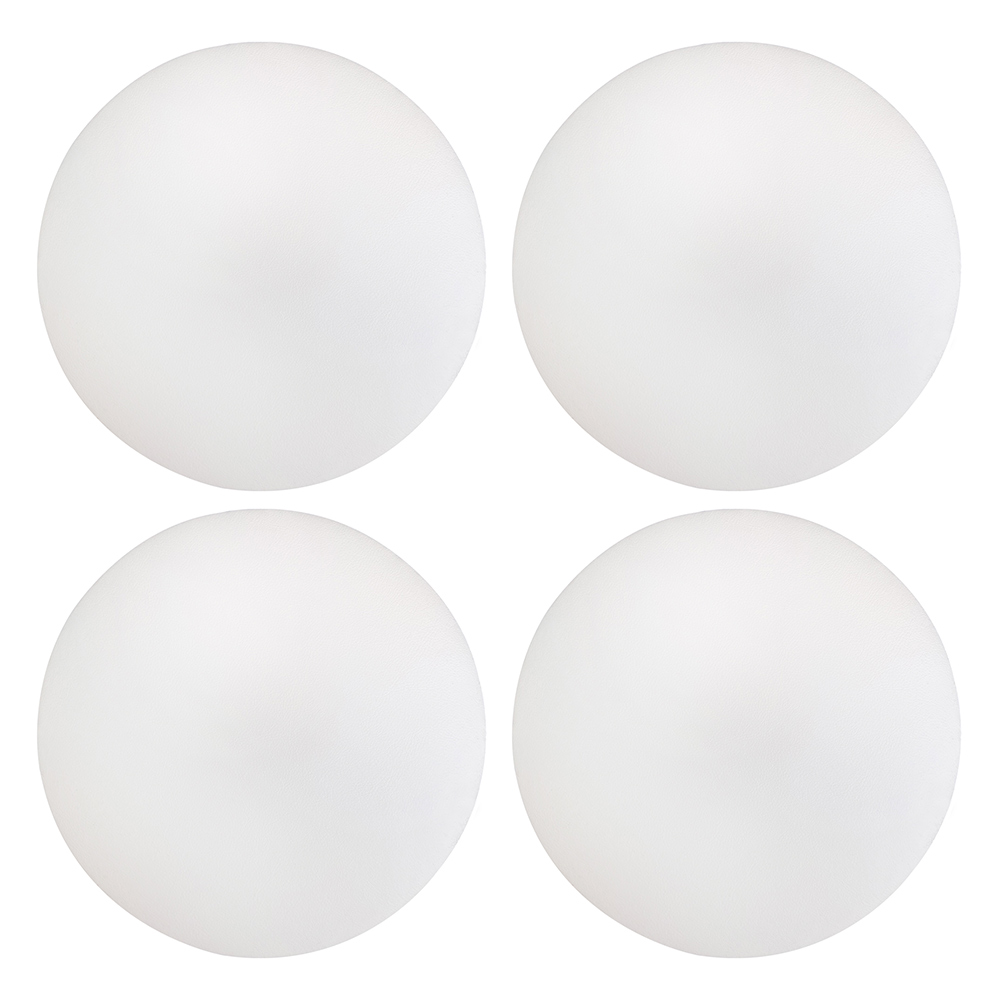 Kit 04 Assentos Redondo Banqueta Cadeira Estofados Poltronas H02 Corino Branco 39 cm - Lyam Decor