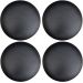 Kit 04 Assentos Redondo Banqueta Cadeira Estofados Poltronas H02 Corino Preto 39 cm - Lyam Decor