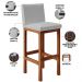Kit 04 Banqueta Alta Para Cozinha Sala De Jantar Fixa Alya L02 Facto Cinza Metalizado - Lyam Decor