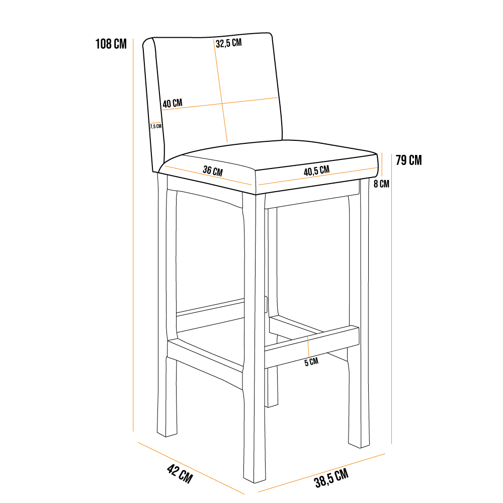 Kit 04 Banqueta Alta Para Cozinha Sala De Jantar Fixa Alya L02 Facto Cinza Metalizado - Lyam Decor