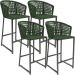 Kit 04 Banqueta Para Área Gourmet Cozinha Varanda Corda Náutica Porto D04 Verde - Lyam Decor