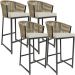 Kit 04 Banqueta Para Área Gourmet Cozinha Varanda Corda Náutica Sunset D04 Bege - Lyam Decor