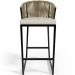 Kit 04 Banqueta Para Área Gourmet Cozinha Varanda Corda Náutica Sunset D04 Bege - Lyam Decor