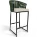 Kit 04 Banqueta Para Área Gourmet Cozinha Varanda Corda Náutica Sunset D04 Verde - Lyam Decor