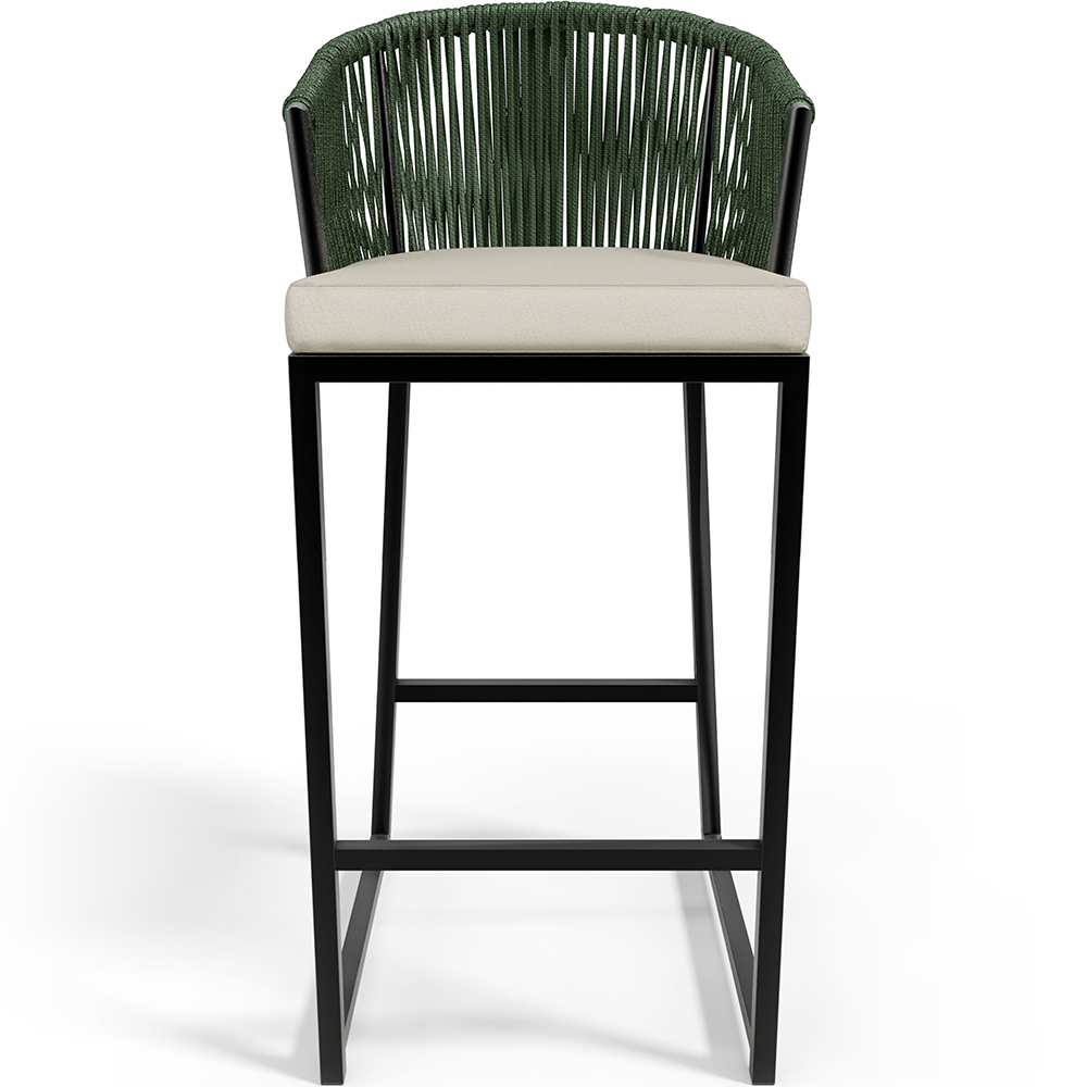 Kit 04 Banqueta Para Área Gourmet Cozinha Varanda Corda Náutica Sunset D04 Verde - Lyam Decor