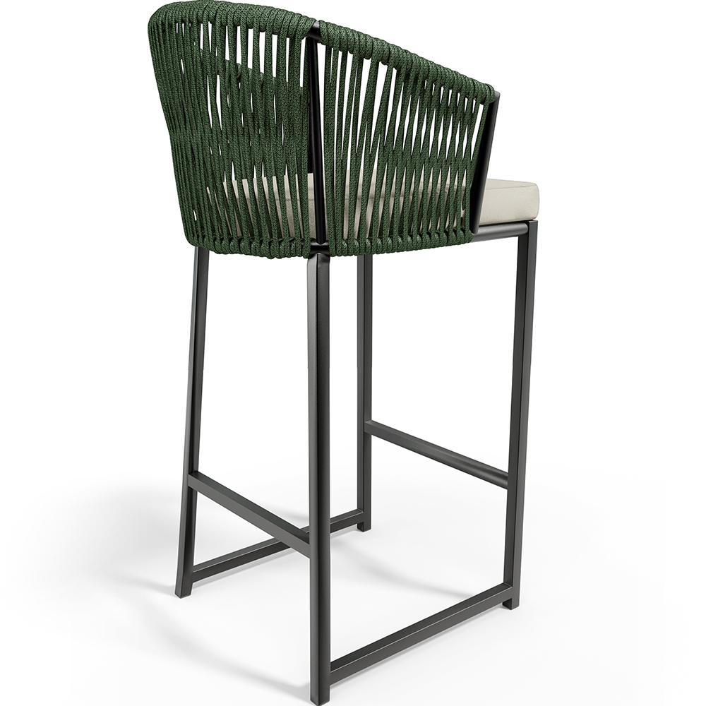 Kit 04 Banqueta Para Área Gourmet Cozinha Varanda Corda Náutica Sunset D04 Verde - Lyam Decor