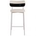 Kit 04 Banquetas Alta Bar Cozinha Sala De Jantar Aço Branco Kaira C01 Linho Palha Courino Preto - Lyam Decor