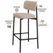 Kit 04 Banquetas Alta Bar Cozinha Sala De Jantar Aço Preto Kaira C01 Linho Areia - Lyam Decor