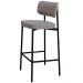 Kit 04 Banquetas Alta Bar Cozinha Sala De Jantar Aço Preto Kaira C01 Linho Cinza - Lyam Decor