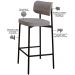 Kit 04 Banquetas Alta Bar Cozinha Sala De Jantar Aço Preto Kaira C01 Linho Cinza - Lyam Decor