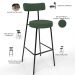 Kit 04 Banquetas Alta Bar Cozinha Sala De Jantar Em Aço Milão F01 Suede Verde Musgo - Lyam Decor