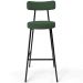 Kit 04 Banquetas Alta Bar Cozinha Sala De Jantar Em Aço Milão F01 Suede Verde Musgo - Lyam Decor