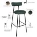 Kit 04 Banquetas Alta Bar Cozinha Sala De Jantar Em Aço Milão L02 Linho Verde Musgo - Lyam Decor
