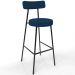 Kit 04 Banquetas Alta Bar Cozinha Sala De Jantar Em Aço Milão L02 Suede Azul - Lyam Decor